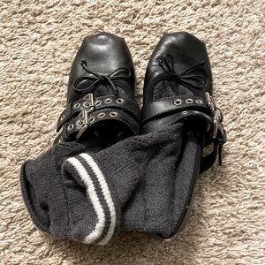 MIU MIU Black Ballerina Shoes